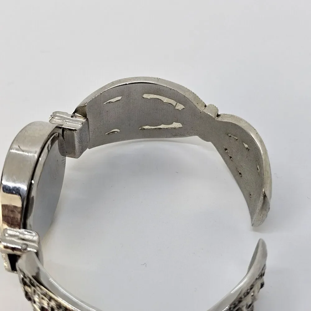 24MM Women's Open Cuff Watch White Dial Multicolor‎ Band 5.75